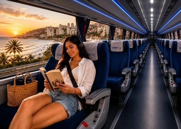 Persona disfrutando de los servicios a bordo de Costa Line