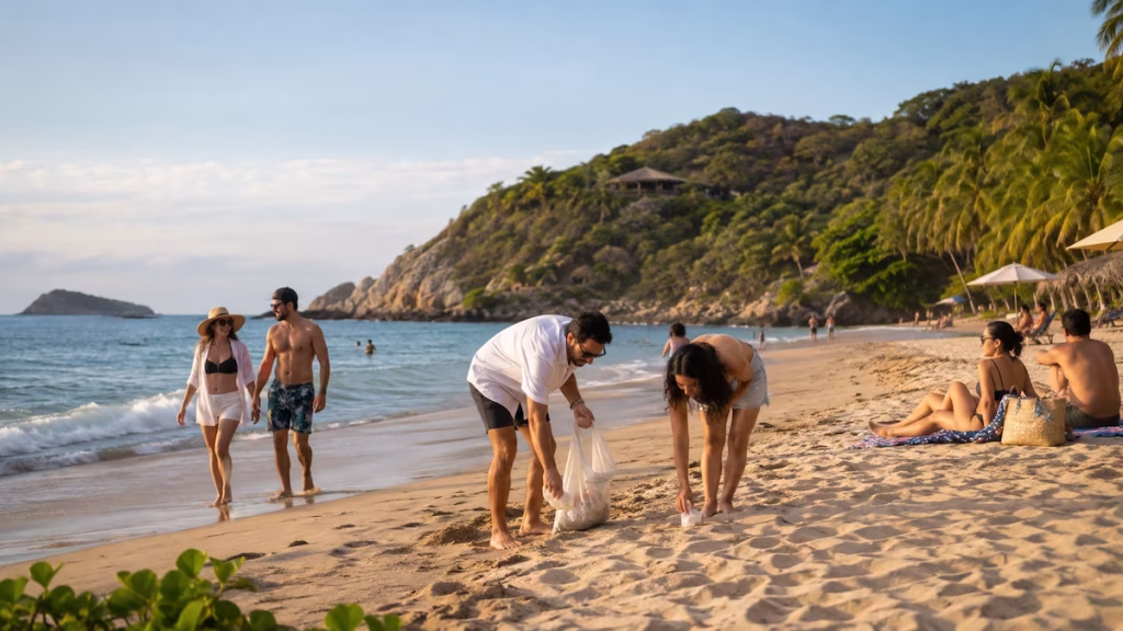 Cuidado de las playas durante un viaje por Guerrero