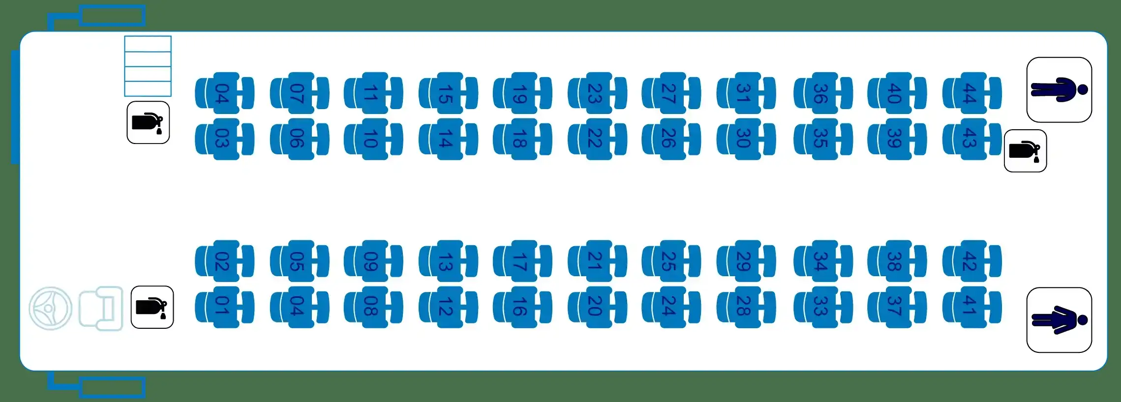 44 asientos