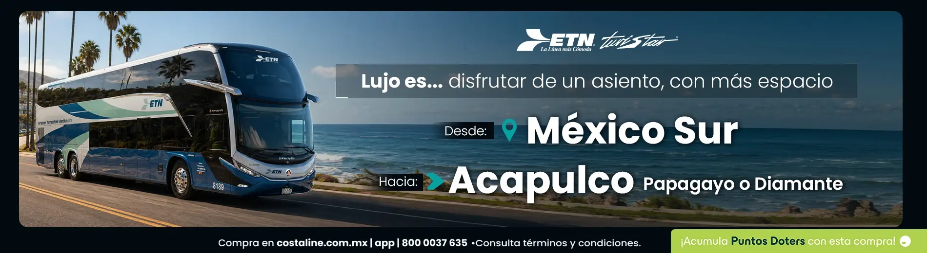 Viaja en autobús de lujo de México Sur a Acapulco Diamante